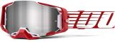 100% 2022 Armega Oversized Deep Red Motocross-Brille Rot/Weiß (Gläser: Silver Mirror)