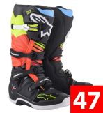 Alpinestars 2022 Tech 7 Motocross Stiefel Schwarz / Fluoreszierendes Gelb / Fluoreszierendes Rot, Größe 12 = 47