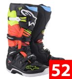 Alpinestars 2022 Tech 7 Motocross Stiefel Schwarz / Fluoreszierendes Gelb / Fluoreszierendes Rot, Größe 16 = 52