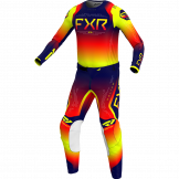 FXR 2024 Helium MX Jugend Motocross Gear Flare Dunkelblau / Orange / Fluor-Gelb