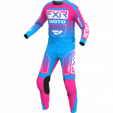 FXR 2024 Clutch MX Kinder Motocross-Ausrüstung Cyan / Pink