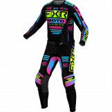 FXR 2024 Podium MX Jugend Motocross-Ausrüstungskombination Candy Black / Fluor-Gelb / Blue / Pink