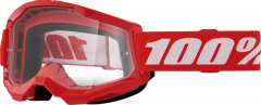 100% 2023 Herbst Strata 2 Jugend Motocross-Brille Rot (Linse: Klar)