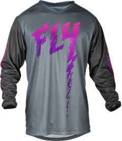 Fly Racing 2024 F-16 Jugend Motocross Trikot Grau / Anthrazit / Pink