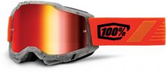 100% 2022 Accuri 2 Schrute Motocross-Brille Grau / Orange (Gläser: Mirror Red)