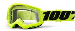 100% 2022 Strata 2 Jugend Motocross-Brille, Fluor-Gelb (Linse: klar)