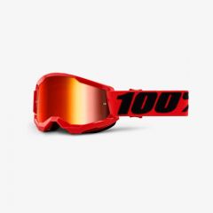 100% 2021 Strata 2 Jugend Motocross-Brille Rot (Linse: Rot)