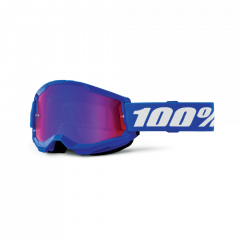 100% 2023 Herbst Strata 2 Jugend Motocross-Brille Blau (Gläser: Mirror Red / Blue)